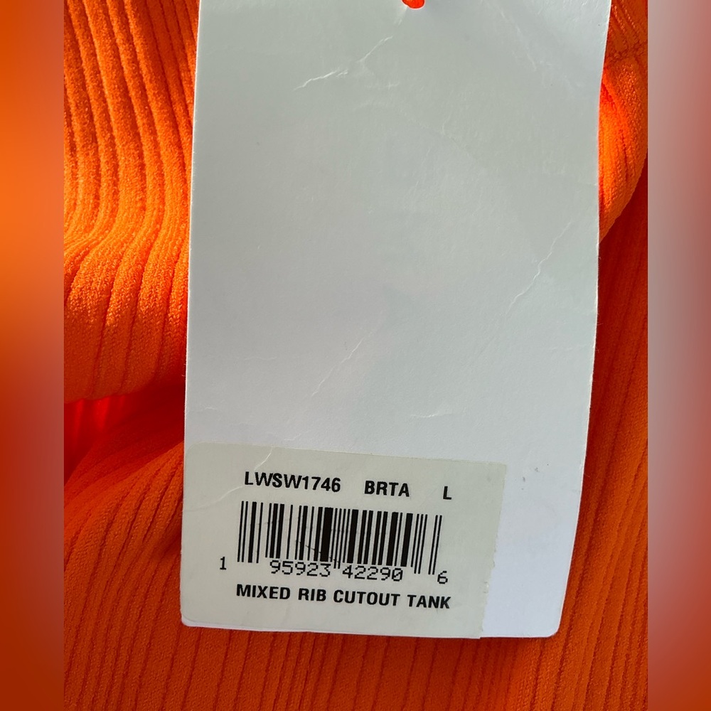 Frame Women’s Orange Ribbed Cit Out Sleeveless Top L - Picture 10 of 15
